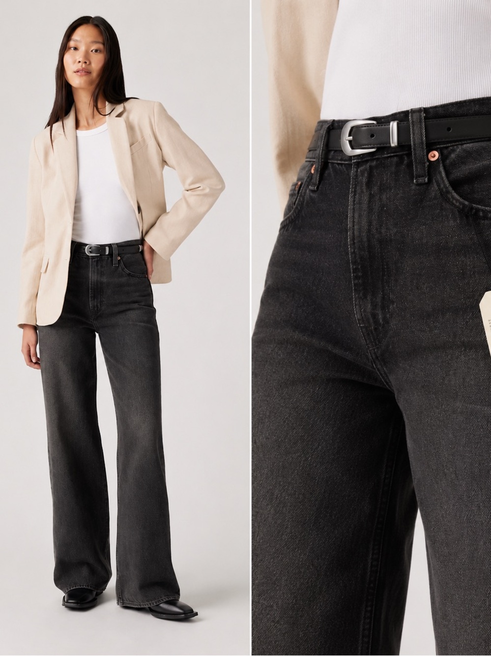 Levi's Ribcage Wide Leg Jeans Swipe Up 26x32 NWT